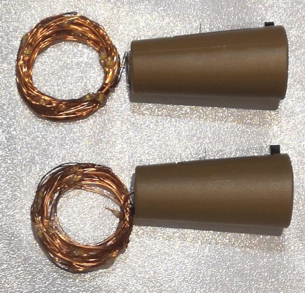 Cork Lights copper wire 20 LED warm white battery operated bottle lights twin pack