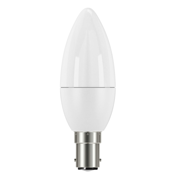 LED Candle Lamp, Small Bayonet Cap, opal body 7 Daylight Colour Tone